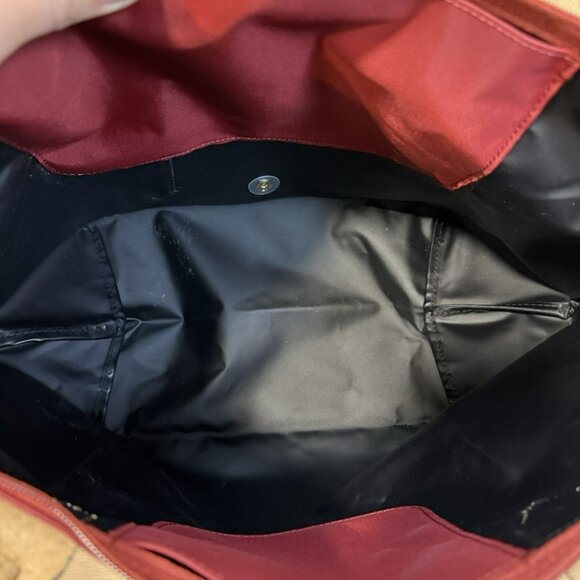 Longchamp Le Pliage Original M Tote bag Red Foldable Bordeaux Red EUC Purse - Picture 8 of 16